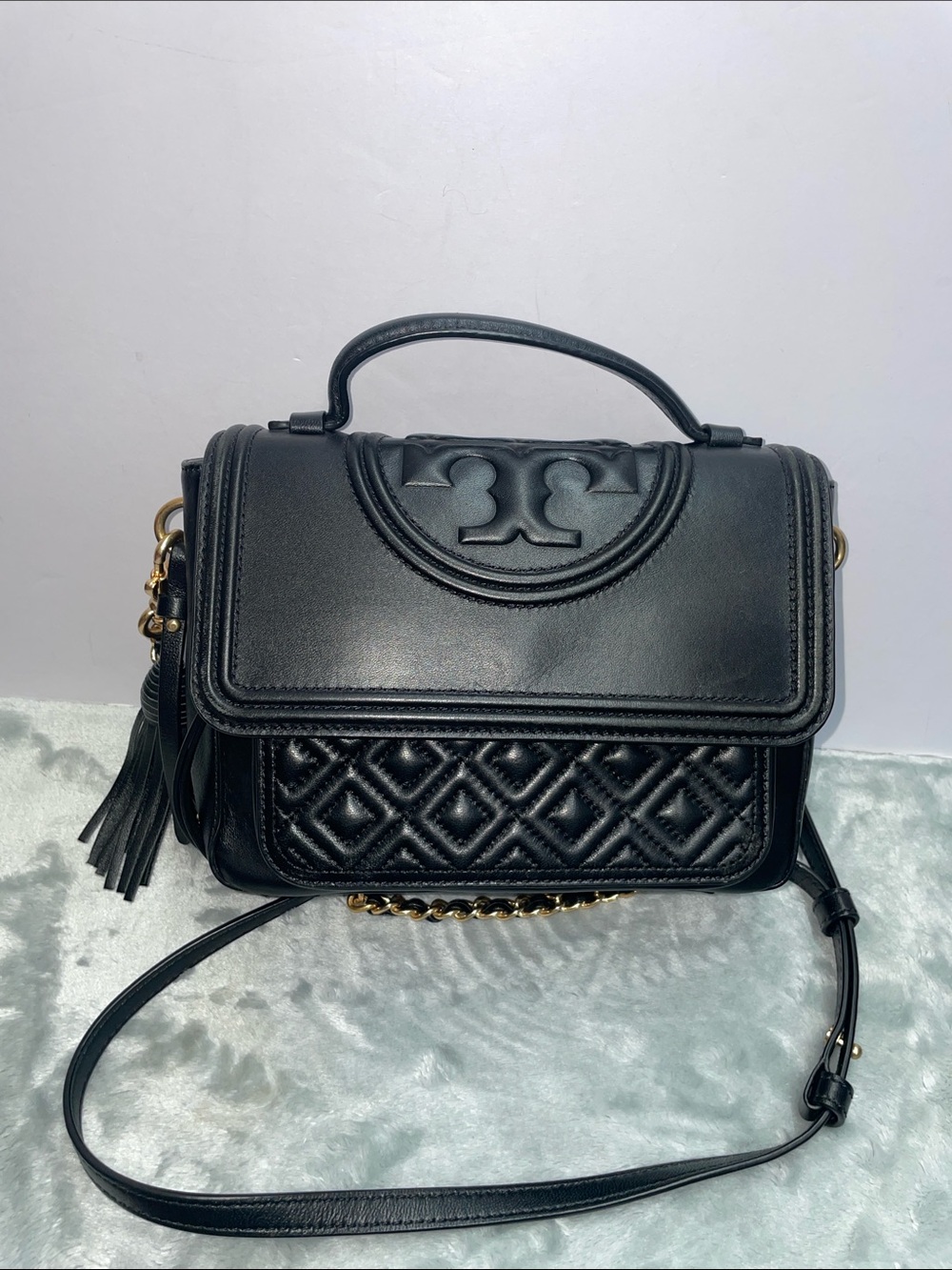 Tory Burch ‘Fleming’ Quilted Top Handle Satchel